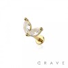 CZ PRONG DOUBLE MARQUISE GEM THREADLESS (PUSH IN) TOP 316L SURGICAL STEEL LABRET SET