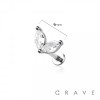 CZ PRONG DOUBLE MARQUISE GEM THREADLESS (PUSH IN) TOP 316L SURGICAL STEEL LABRET SET
