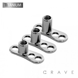 3 HOLE DERMAL ANCHOR BASE IMPLANT GRADE TITANIUM