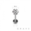 MULTI CZ FLOWER IMPLANT GRADE TITANIUM THREADLESS PUSH IN LABRET SET MULTI CZ FLOWER IMPLANT GRADE TITANIUM THREADLESS PUSH IN LABRET SET