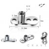 3 (three) HOLE DERMAL ANCHOR BASE IMPLANT GRADE TITANIUM