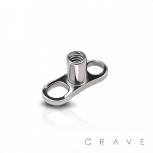 2 (TWO) HOLE DERMAL ANCHOR BASE 316L SURGICAL STEEL