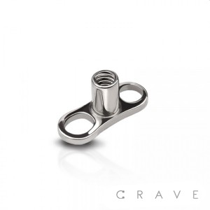 2 (TWO) HOLE DERMAL ANCHOR BASE 316L SURGICAL STEEL