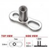 2(TWO) HOLE DERMAL ANCHOR BASE IMPLANT GRADE TITANIUM