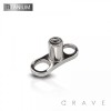 2(TWO) HOLE DERMAL ANCHOR BASE IMPLANT GRADE TITANIUM