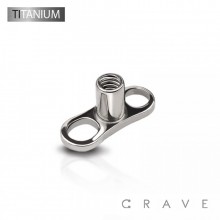 2(TWO) HOLE DERMAL ANCHOR BASE IMPLANT GRADE TITANIUM