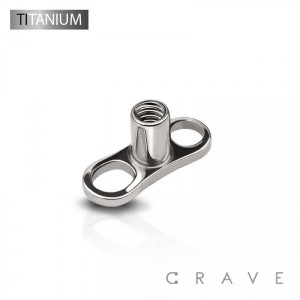 2(TWO) HOLE DERMAL ANCHOR BASE IMPLANT GRADE TITANIUM