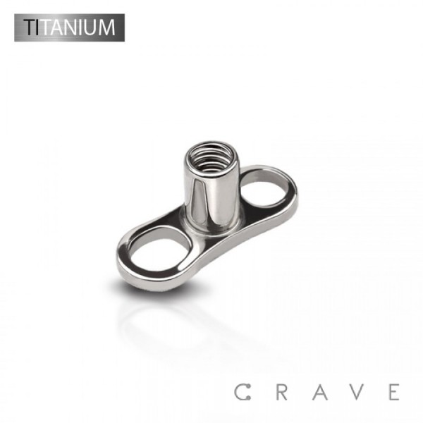 2(TWO) HOLE DERMAL ANCHOR BASE IMPLANT GRADE TITANIUM