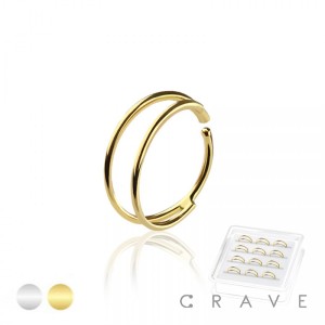 DOUBLE LINE HALF O RING HOOP PACKAGE 316L SURGICAL STEEL