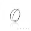 DOUBLE LINE HALF O RING HOOP 316L SURGICAL STEEL