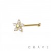 5 CZ FLOWER TOP 316L SURGICAL STEEL NOSE BONE STUD