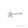 5 CZ FLOWER TOP 316L SURGICAL STEEL NOSE BONE STUD