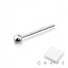 PLAIN SINGLE BALL NOSE PIN PACKAGE 316L SURGICAL STEEL