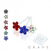 GOLD PLATED MULTI CZ FLOWER PIN 316L SURGICAL STEEL NOSE RING BOX