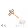 12PCS OF CZ GEM PAVED CROSS 316L SURGICAL STEEL NOSE BONE STUD BOX