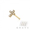 12PCS OF CZ GEM PAVED CROSS 316L SURGICAL STEEL NOSE BONE STUD BOX